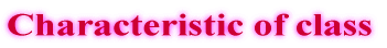 Characteristic of class